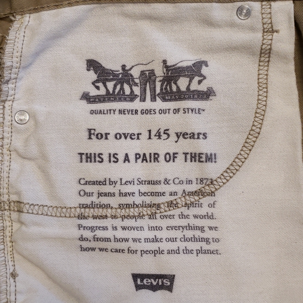 Levi's 505 Classic Twill Jeans Tan Khaki 40x30 - Picture 6 of 11